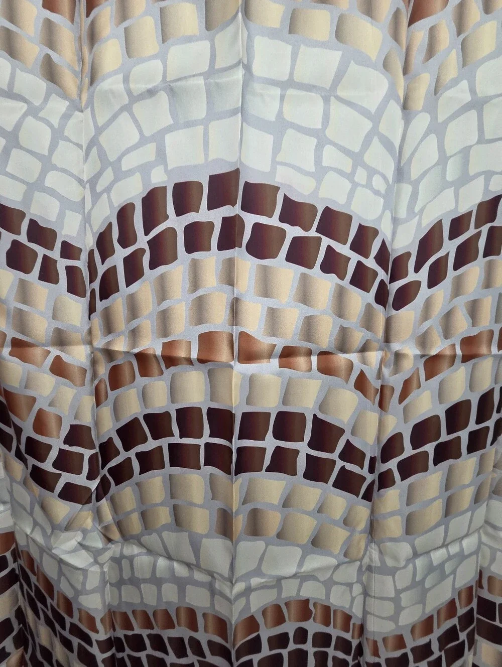 NWOT, Mosaic Shower Curtain in Brown and Cream